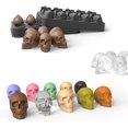 thumbnail image 2 of Molde de silicona para cubitos de hielo, 10 cavidades, moldes de chocolate con forma de calavera 3D para Halloween, jabón, pasteles, dulces, máquina para hacer hielo para enfriar whisky, cócteles y b, 2 of 5