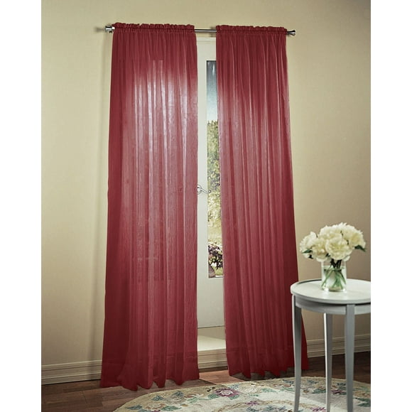 918 Crushed Voile Pole Top Curtains