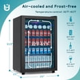 thumbnail image 3 of EUHOMY 145 Can Beverage Refrigerator and Wine Cooler with Glass Door with Adjustable Shelves, 3 of 8