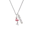 thumbnail image 2 of Delight Jewelry Silvertone Flamingo with Dangle Legs Silvertone Hope Anchors the Soul Bar Charm Necklace, 23", 2 of 4