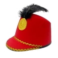 thumbnail image 2 of Sombrero de banda , sombrero mayor, sombrero de novedoso, con tambor de plumas, sombrero mayor para juegos de rol, disfraces, cosplay rojo Yinane Sombrero de banda, 2 of 8