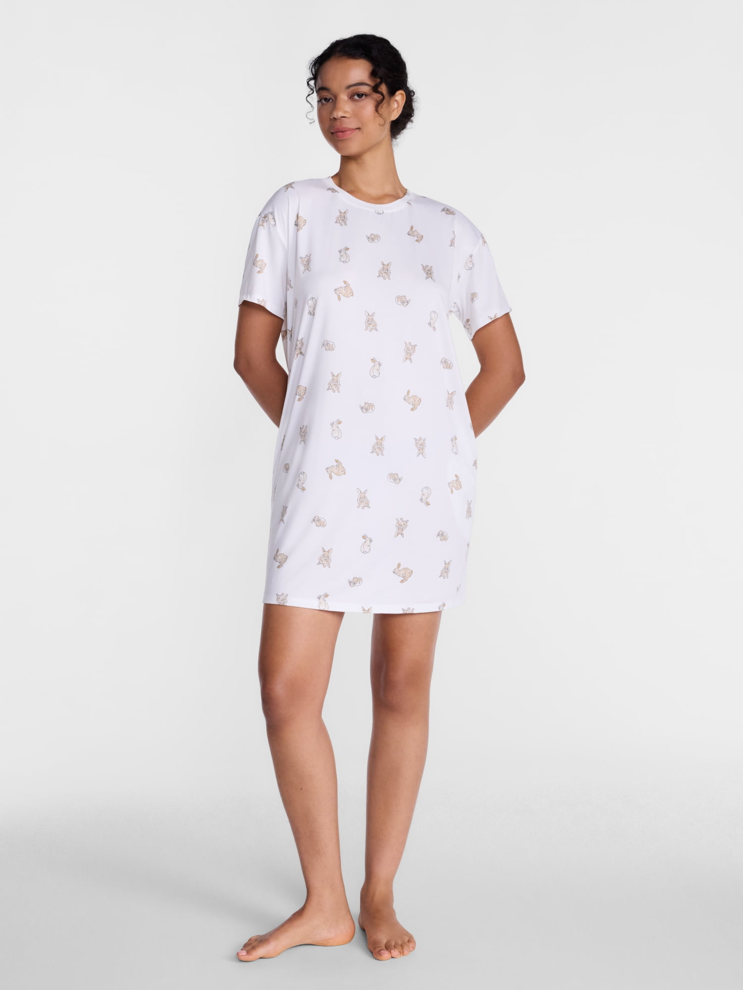 Joyspun Women's Essential Short Sleeve Sleepshirt, Sizes S/M to 2X/3X
