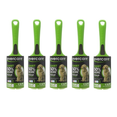 Evercare Pack of 5 Extreme Stick Pet Giant Lint Rollers, 60 Sheets Each, 300  Total