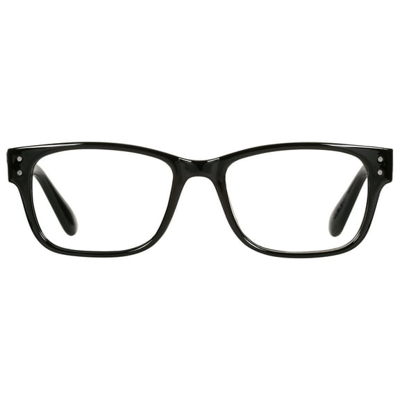 M Mens Square Plastic Reading Glasses 1.50 Oliver in Classic Black