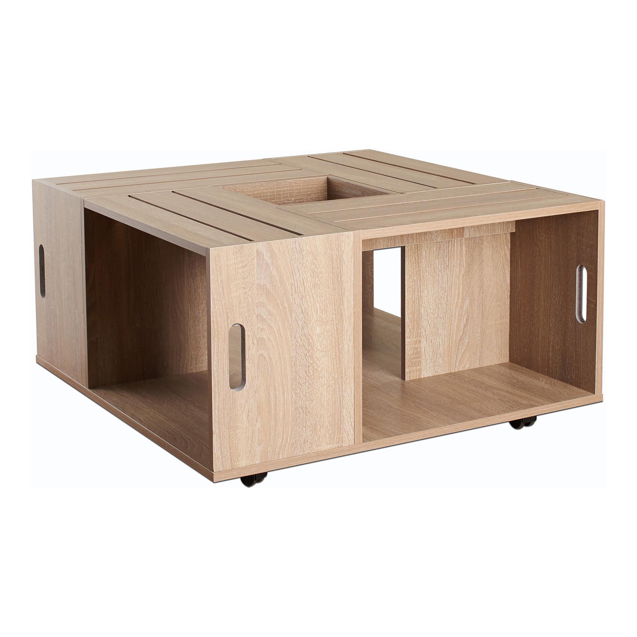 Furniture of America Jade Coffee Table with Casters, Brown