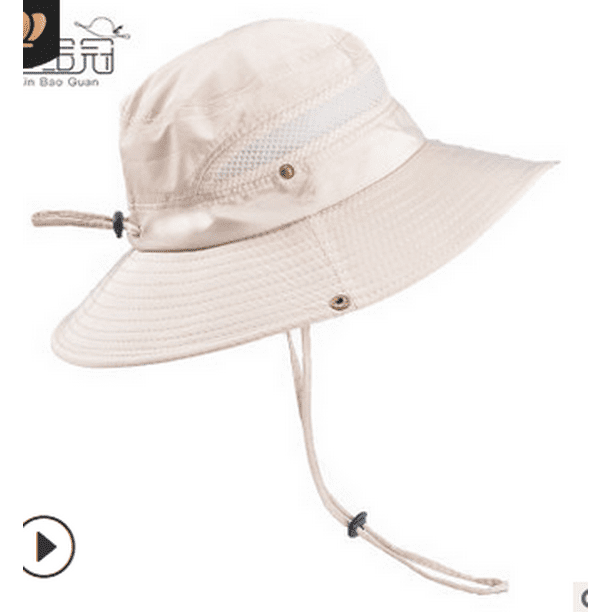 Men Wide Brim Sun Hat Casual Folding Fishing Cap Hiking Hat 