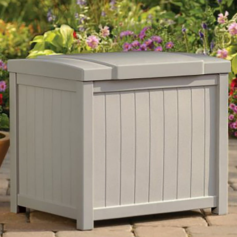Suncast 22 gallon deck box taupe deals