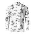 thumbnail image 2 of Camisas Y Playeras Camisa de manga larga con estampado 3D digital y cuello con botones sueltos para ocio en la playa para hombre (White, M), 2 of 4