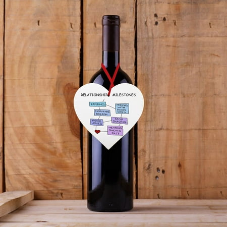 

Buodes Room Wall Decor Wooden Valentine s Day Heart-shaped Pendants Gift Box Red Wine Bottle Hanging
