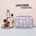 thumbnail image 6 of LNWH Large Capacity Makeup Bag, Purple Small Butterfly Pattern PVC Leather Cosmetic Bags, Perfect for Makeup Lovers, Travelers, and Professionals, 6 of 7