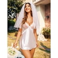 thumbnail image 4 of Avidlove Women Lingerie Satin Lace Chemise Nightgown Sexy Full Slips Sleepwear White,XL, 4 of 6