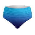 thumbnail image 4 of MNCEKFOD Swim Bottoms for Women High Waist Bikini Bottoms Swim Briefs Beach Shorts Ruched Bottom High Cut Swim Bottom Full Coverage Swimsuit Bottom Sports Yoga Shorts Swimbottom Blue L, 4 of 4