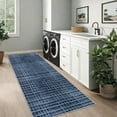 thumbnail image 3 of GlowSol 2'x6' Runner Rug Modern Abstract Runner Rug Low Pile Non-Slip Bedroom Geometric Stripes Rug for Laundry Room Kitchen, Blue, 3 of 8