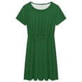 thumbnail image 3 of Dark Green Short Sleeve Dress Women Summer Evening Dresses Ladies Sundress, 3 of 7