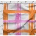 thumbnail image 2 of Soimoi Check Printed, Cotton Satin Spandex, Sewing Fabric by The Yard 54 Inch Wide, Decorative Fabric for Dresses and Home Accents, Orange, 2 of 5
