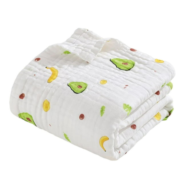 Toalla de baño de algodón grueso para niños pequeños, paño de lavado para recién nacidos, manta suave Frutas Seis Capas