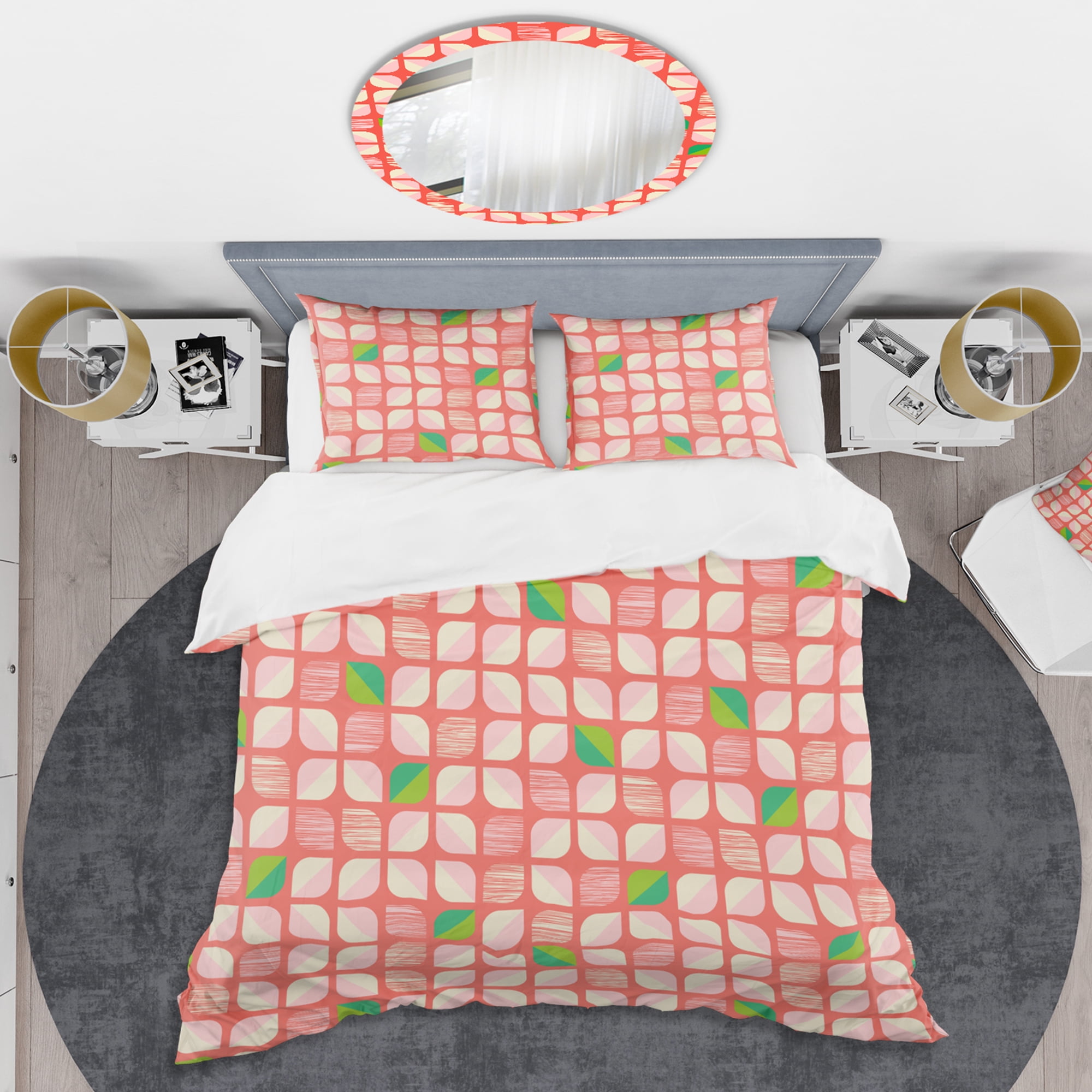 Designart 'Abstract Retro Geometric Pattern VIII' Mid-Century Modern Duvet Cover Set