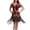 Wine, variant on Womens Vintage Inspired Fringe Dress with Sheer Short Sleeves and Beaded Geometric Detail, Flapper Style Party Dress for Dance and Costume Events
