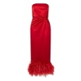 thumbnail image 3 of Txlixc, vestido largo de Color liso para mujer, vestido sin tirantes con dobladillo con adorno de felpa, vestido con abertura en la espalda, vestido doche con espalda descubierta en el pecho Txlixc  Estilo de ocio, 3 of 4