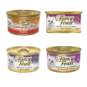 Fancy Feast Gourmet Feast Variety Pack – 24 Cans, Premium Wet Cat Food