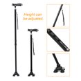 thumbnail image 4 of Walking Cane Lightweight Walking Stick with LED Light, Cushion Handle Adjustable Cane, Stick 4 Head Pivoting, 4 of 12