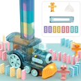 thumbnail image 1 of 80Pcs Automatic Domino Train Set Electric Dominos Train Blocks Set with Light Sound Steam Function Domino Brick Laying Toy Train Educational Game for Kids Age 3-12 Gift, 1 of 9