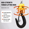 thumbnail image 4 of GloryStar 3 in 1 Electric Hoist Winch, 1100 LBS Heavy Duty Capacity with 110V Power, Remote Control Operation, 25 ft Lifting Height, Equipped with Overload Protection and a 1500W Motor, 4 of 6