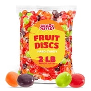 Fruit Discs Hard Candy, Valentines Candy, Assorted Flavors, 2-Pound Bulk Pack (About 150 Count)