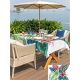thumbnail image 5 of Outdoor Tablecloth with Umbrella Hole for Patio/Picnic/Party/Camping, Tropical Plant Waterproof Table Cloth Rectangle Table Cover Washable, Summer Watercolor Botanical Palm Leaves (54"x 80"), 5 of 8
