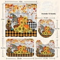 thumbnail image 3 of Autumn Pumpkin Sunflower Gnome Shower Curtain Sets with Rugs Fall Leaves Buffalo Bathroom Set with Non-Slip Rug,Toilet Lid Cover,Bath Mat and 12 Hooks 72x72 inches Bathroom Decor 4 Pcs, 3 of 8