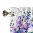 thumbnail image 4 of Flowers Bee Valances for Windows Farmhouse Kitchen Curtains Valances Rod Pocket Valance Curtains for Kitchen Windows Spring Purple Botanical Floral Leaves Simple Window Valances for Bathroom 54"x18", 4 of 6