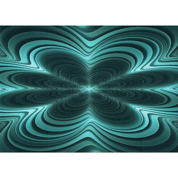 Ahgly Company Indoor Rectangle Patterned Deep Teal Green Area Rugs, 6' x 9'