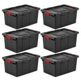 thumbnail image 1 of Sterilite 15gal Stackable Latched Industrial Bin w/Tie Down Holes, (6 Pack), 1 of 12