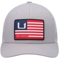 thumbnail image 2 of Men's Huk Gray Huks and Bars American Trucker Snapback Hat - OSFA, 2 of 4