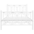 thumbnail image 4 of vidaXL Metal Bed Frame without Mattress with Footboard White 39.4"x78.7", 4 of 7