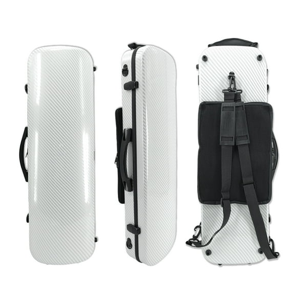 Violin Hard Case 4/4 White Carbon Fiber Case Light Sheet Bag Back Straps