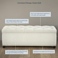thumbnail image 4 of BELLEZE 47 Inch Storage Ottoman, Tufted Ottoman Polyester Storage Bench with Safety Close Hinge, Ottoman with Storage for Living Room, Entryway, Hallway, Foot Rest, Support 300lbs - White, 4 of 7