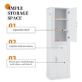 thumbnail image 4 of AENKYO 68'' Bathroom Cabinet with Adjustable Shelves, Side Reversible High Storage Cabinet with Hooks, White, 4 of 8