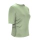 thumbnail image 5 of Camisas para mujer,Camisa de lino con cuello en V para mujer, manga corta, corte holgado, color liso, para uso diario y en casa, sopatenor, 5 of 9
