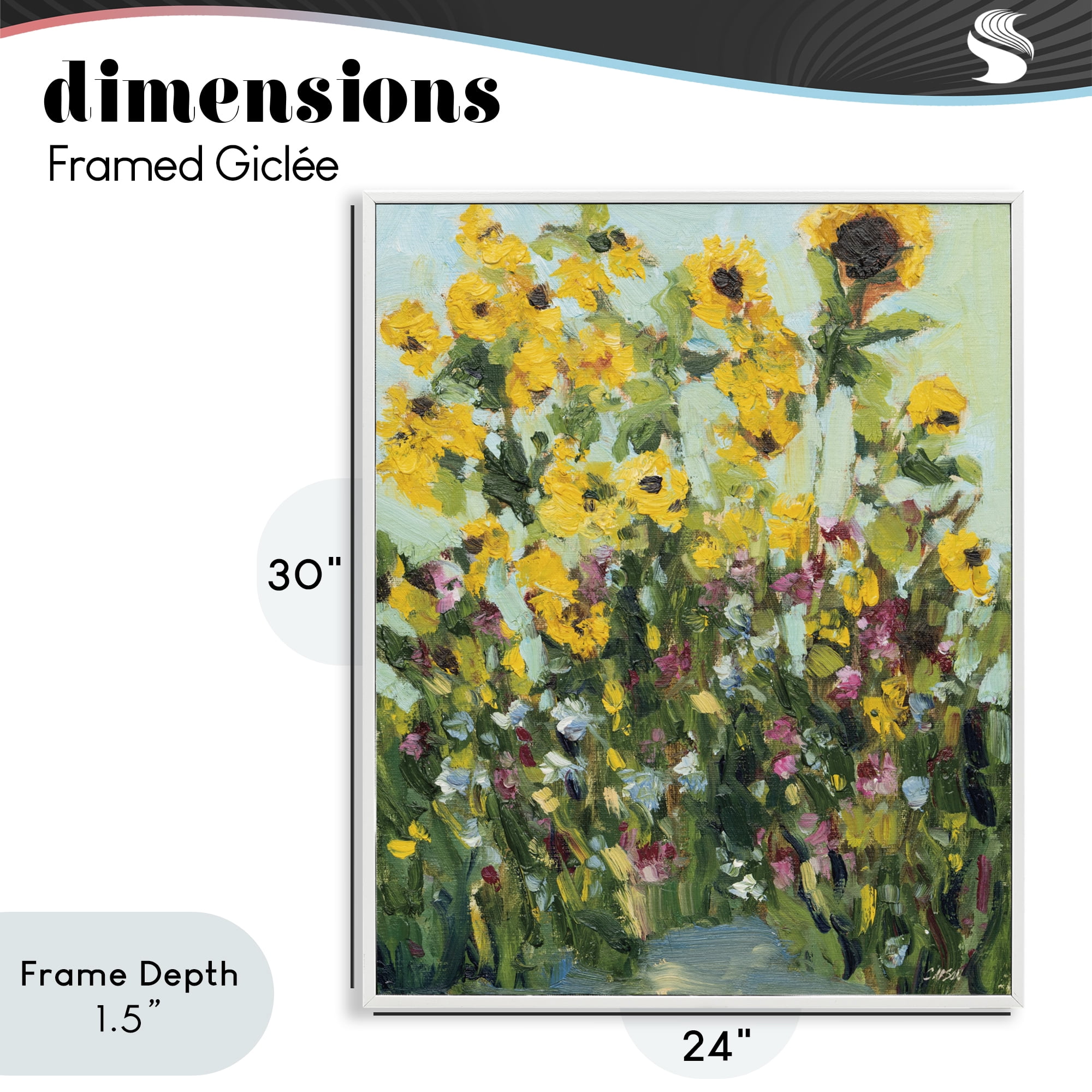 Stupell Industries Sunlit Sunflowers in Garden White Framed Giclee Art, design by Carson Overstreet