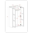 thumbnail image 3 of 100% Solid Wood Urban 2-Door Wardrobe Armoire, 3 of 4