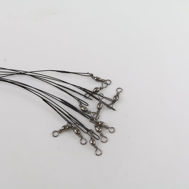 Yuarrent 10 Uds. De cables de línea de pesca, líderes de enclavamiento, aparejos de señuelos de pesca a presión, accesorios de equipo de Pescar Negro 12 cm 10 piezas