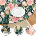 thumbnail image 4 of Pioneer Flower Floral Print Pattern Round Fitted Tablecloth with Elastic Edge,Dining Table Cover Waterproof,Outdoor Round Tablecloth for Camping,Dining,Indoor and Outdoor, 4 of 7