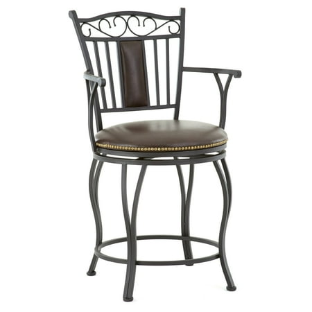 24'h Swivel Counter - Steve Silver Barbara 24 in. Jumbo Swivel Counter Stool with Armrest