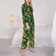 thumbnail image 3 of Balery Pineapples with Palm Leaves Conjunto de Pijama con Estampado para Mujer, Conjunto de Dos Piezas con Manga Larga, Ropa de Dormir Suave con Bolsillos, Pijamas Cómodos-X-Large, 3 of 7