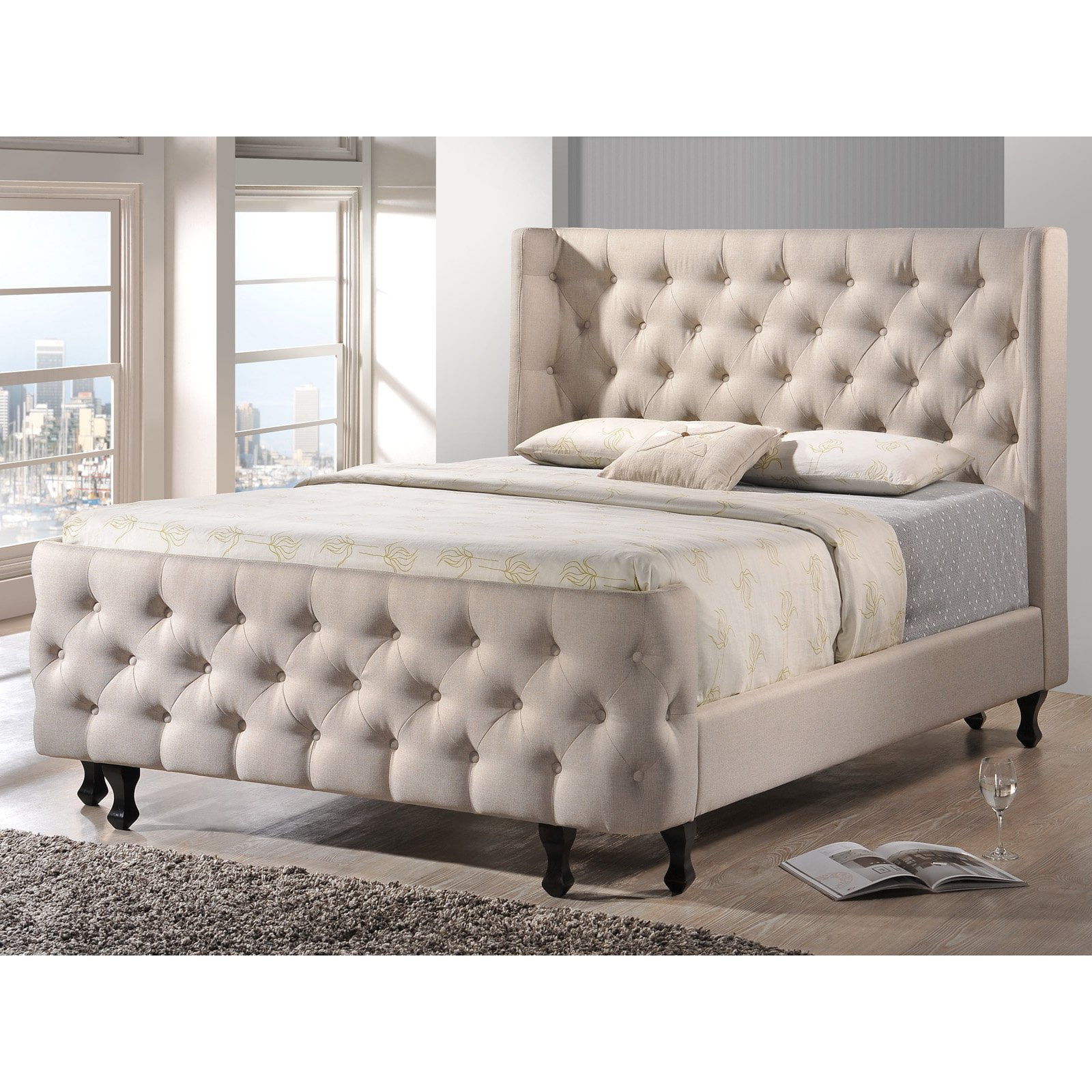 Baxton Studio Francesca Upholstered Platform Bed Walmartcom - baxton studio francesca upholstered platform bed walmartcom -