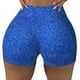 thumbnail image 2 of Fotbe Blue Glitter Shorts Sin Costuras – Shorts Deportivos de Cintura Alta para Mujer, Elásticos para Gimnasio, Yoga, Running o Ciclismo-X-Large, 2 of 8