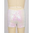 thumbnail image 4 of Eandarui Kids Boys Girls Sparkle Sequins Dance Shorts High Waist Gymnastic Jazzz Hip Hop Dance Colorful 110-120/11, 4 of 7
