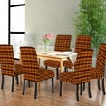 thumbnail image 2 of Tartan Plaid Dining Chair Slipcovers Removable Set of 6 Halloween Scottish Orange Black Gray and White Decorative Chair Covers for Office Kitchen Dining Room, 2 of 5