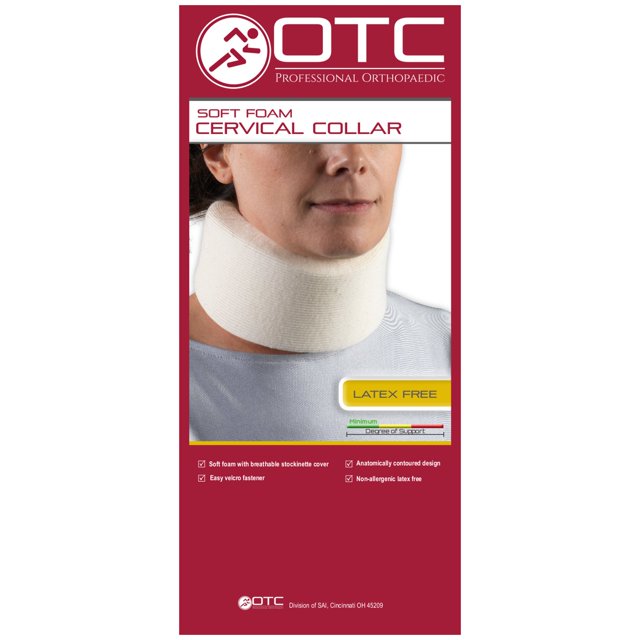 OTC Cervical Collar, Soft Foam, Neck Support Brace, Universal (Narrow 2.5" Depth Collar)